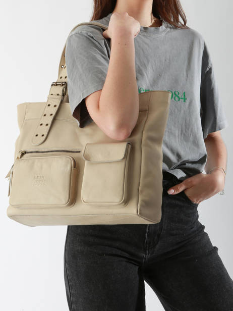 Handtassen Cargo Leder Basilic pepper Beige cargo BCAR07 ander zicht 1